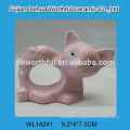 Lovely wholesale pink ceramic fox plate